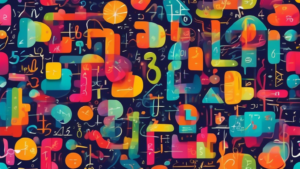 An abstract and colorful representation of mathematical equations and their surprising real-world applications.